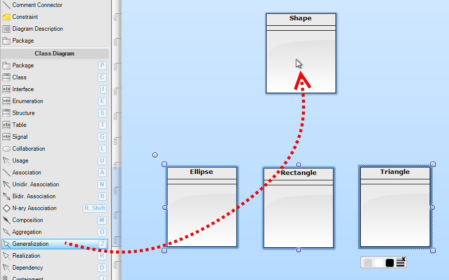 Step 2 - Drag from toolbox to target class