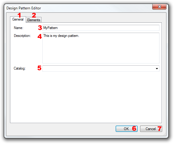 Design Pattern Editor - General Tab