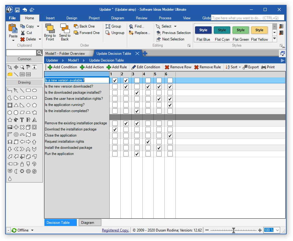 Decision Table Editor Window