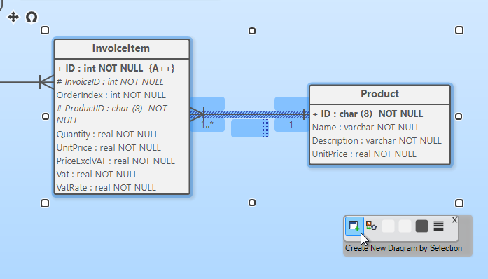 Create a new diagram from a selection