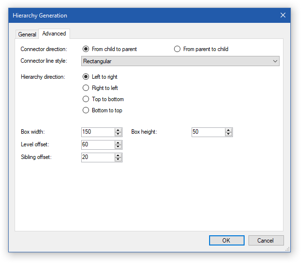 Advanced Hierarchy Generation Settings