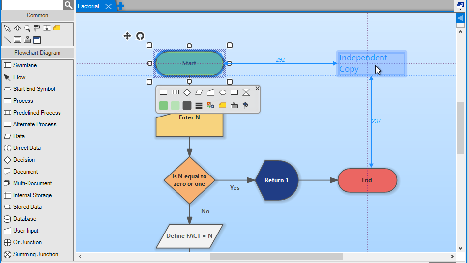 Diagram Editor - diagram canvas and toolbox