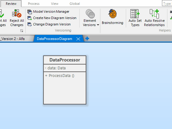 Navigate to a diagram with another model version