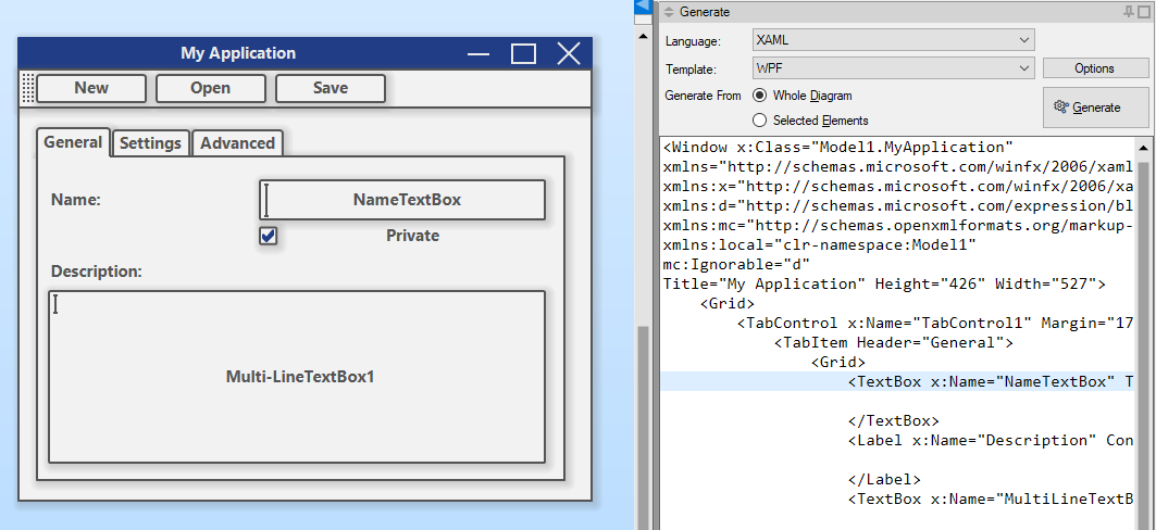 User Interface Diagram to WPF XAML - Software Ideas Modeler