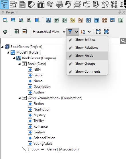 Fields in Project Tree