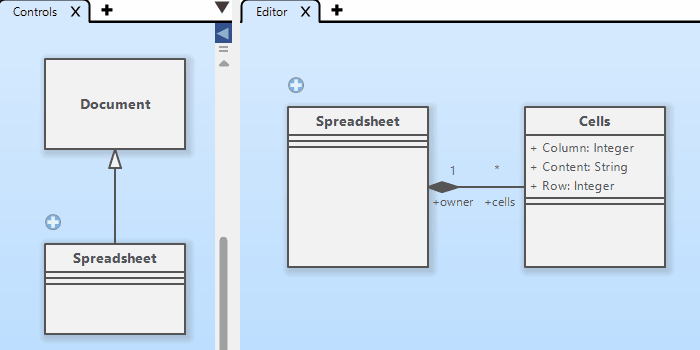 Shared elements in multiple diagrams