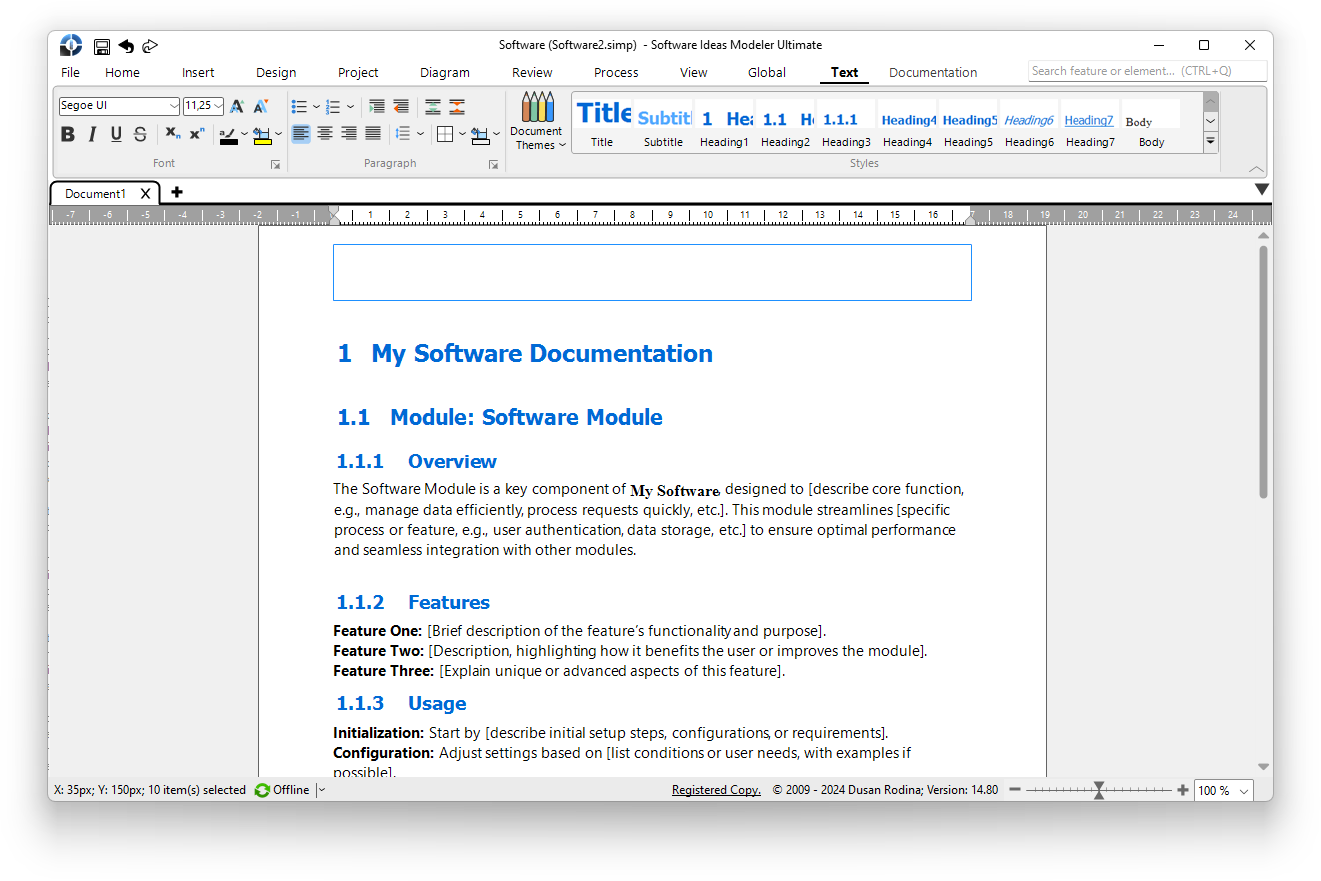 Documentation Editor Improvements