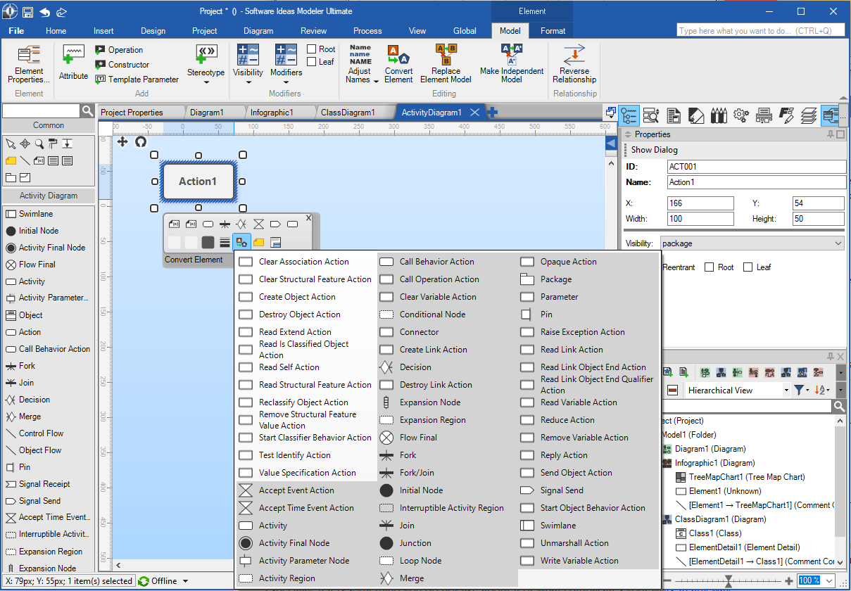 Software Ideas Modeler 12 - Element Conversion