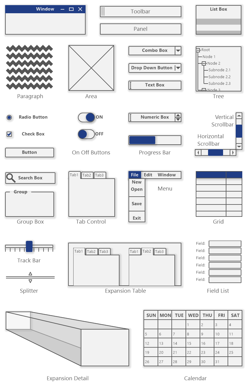 User Interface Diagram Elements